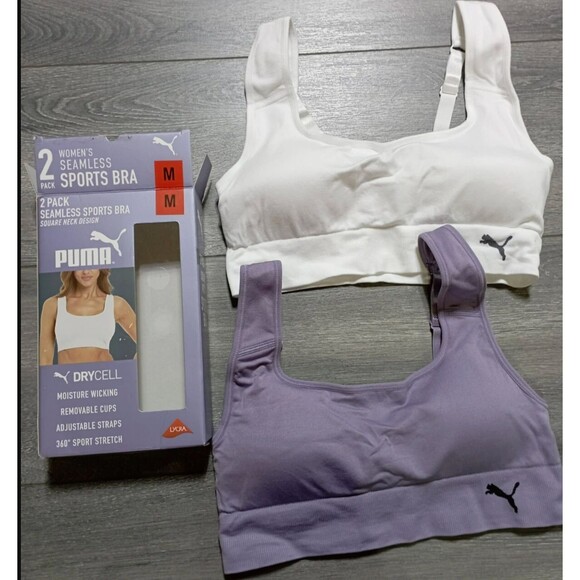 Other - Puma M 2-Pack Square Neck Seamless Sports Bra Purple White